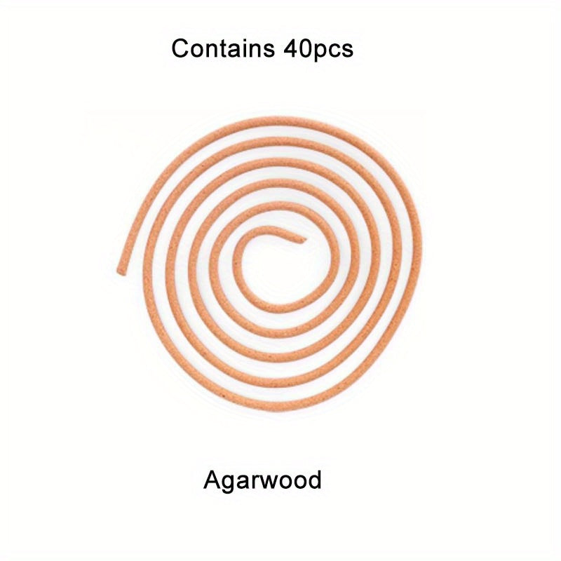 40pcs Natural Sandalwood Coil Incense for Mosquito Repellent