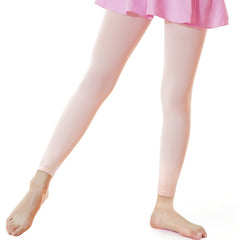 Girls Elastic Footless Tights Ballet Dance Leggings in Pink Brown
