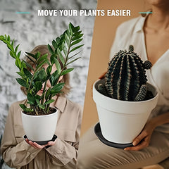 6pcs Plastic Plant Saucer Tray 15-24cm Indoor Outdoor Flower Pot Accessories