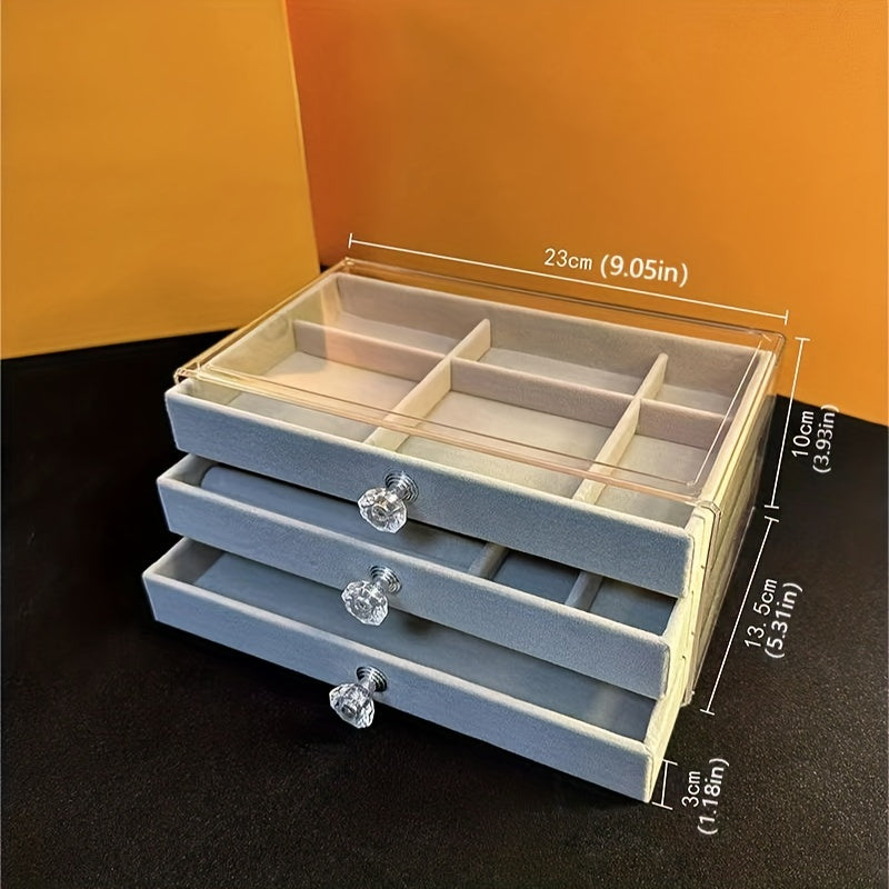 3-Drawer Acrylic Earring Jewelry Organizer