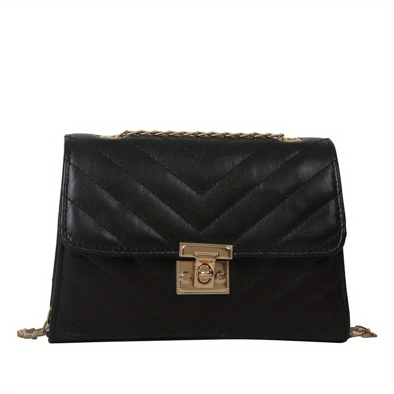 Classic Quilted Shoulder Bag Turn Lock Chain All Match Bag