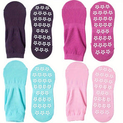 4 Pairs Women's Non Slip Yoga Socks Breathable Dance Training Socks