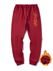Men's Casual Fire Love Butterfly Sherpa Fleece Drawstring Sweatpants