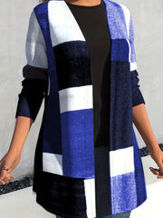 Colorblock Open Front Cardigan