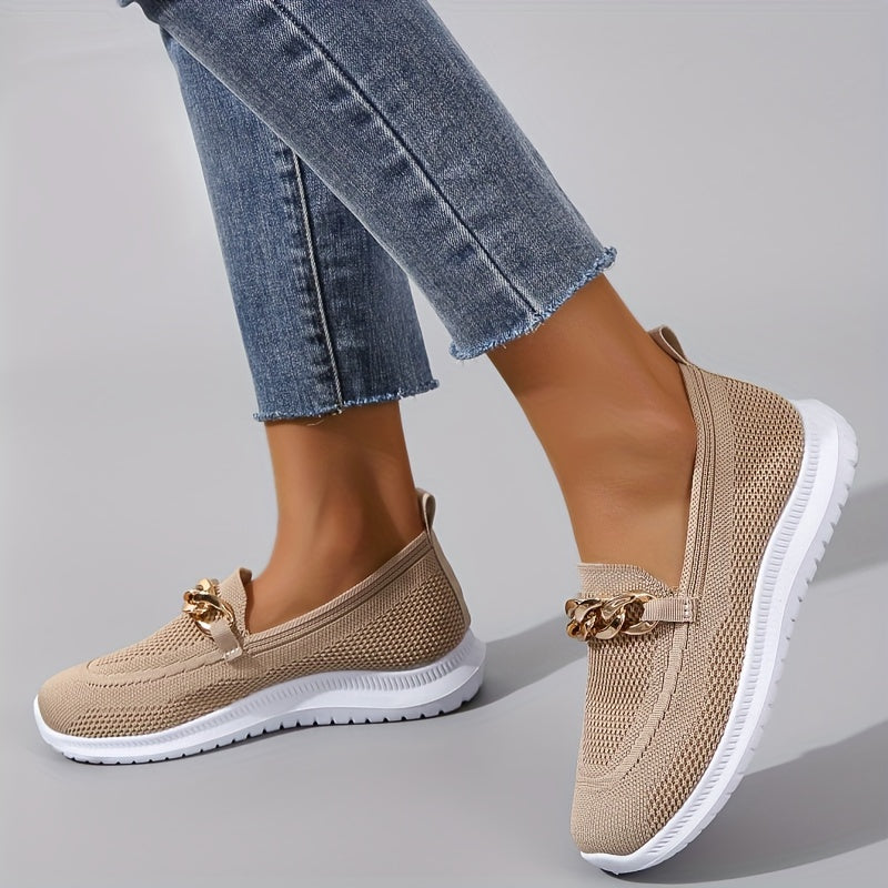 Metal Chain Decor Casual Slip On Sneakers for Women