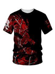 Dragon Pattern T shirt Men's Casual Street Style Tee Shirt
