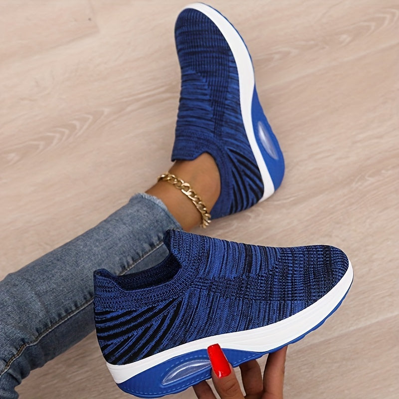 Women's Breathable Platform Sneakers Slip On Air Cushion Shoes