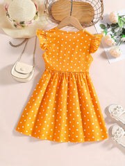 Girls Casual Dots Allover Print Summer Dress