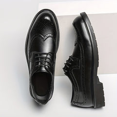 Men's Lace Up PU Business Casual Shoes Slip Low Top Classic