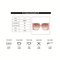 Oversized Square Sunglasses Gradient UV400 Sun Shades