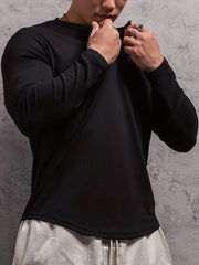 Men's Long Sleeve Workout Shirt Compression Top for Outdoor Gym Running Fitness