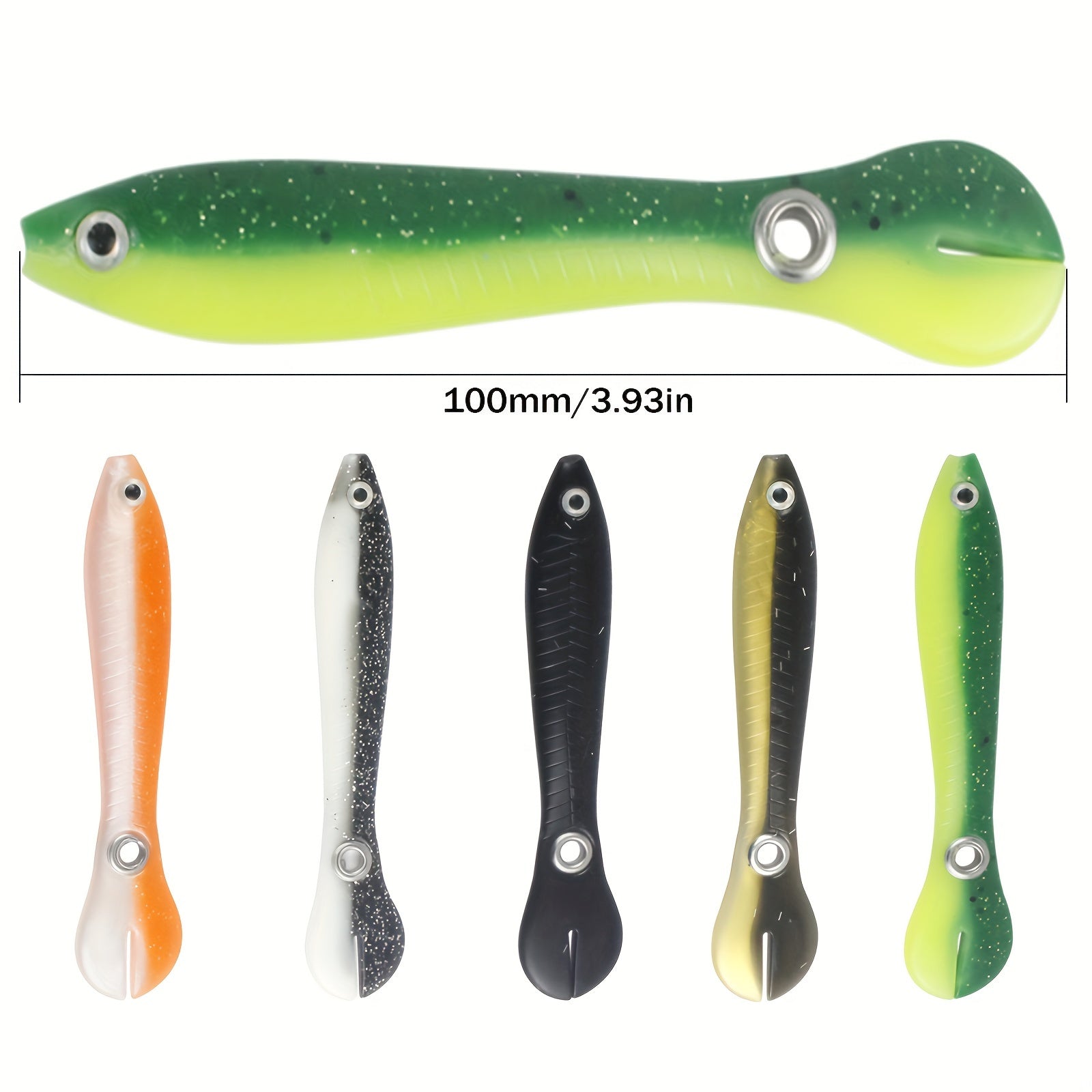 Soft Bait Silicone Fishing Lures 5pcs 100mm Bionic Freshwater Saltwater