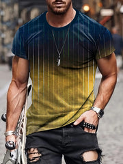 Vintage Style Striped T-shirt Men's Casual Street Style Tee Shirt