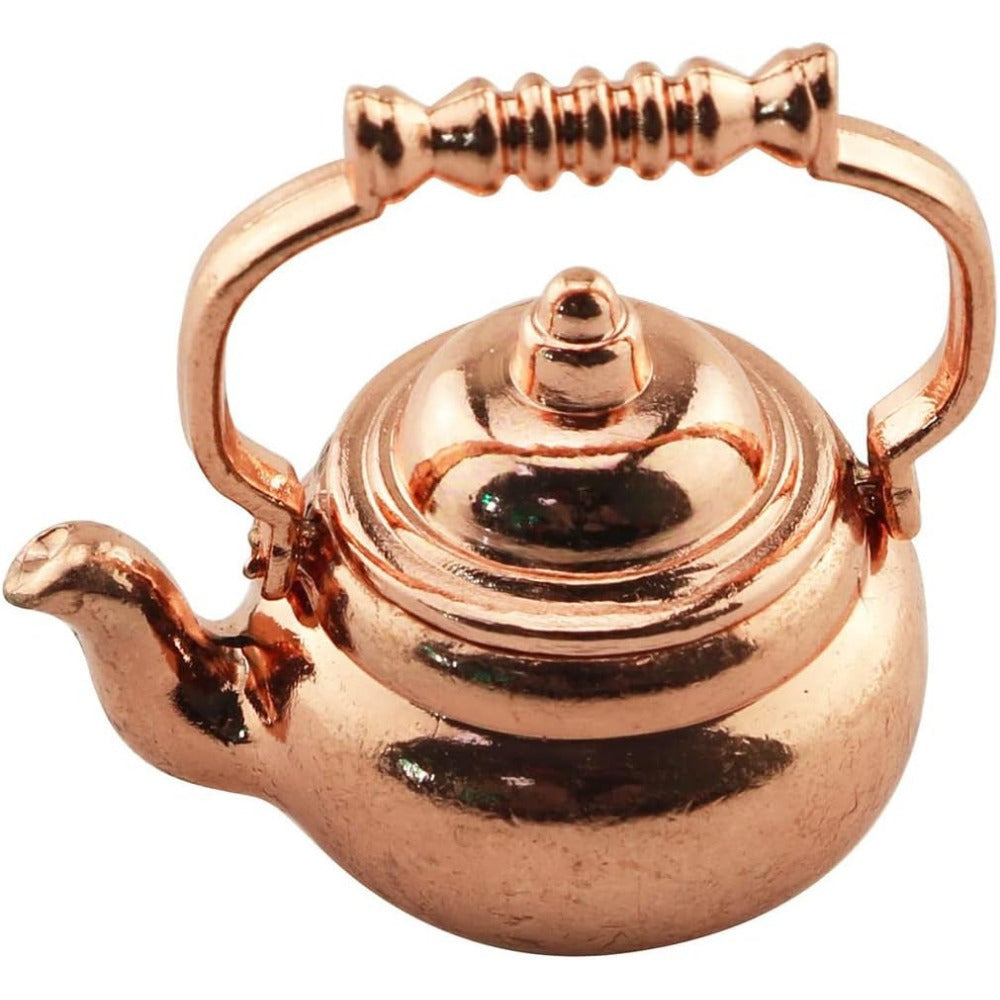 3pcs Dollhouse Cookware Set Metal Frying Pan with Lid & Copper Tart Pans