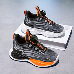Kid's Basketball Shoes w/ Rotating Buckle Soft Sole Breathable Sneakers