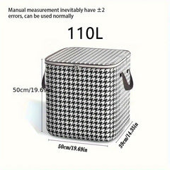 Houndstooth Pattern Storage Box Zipper Organizer