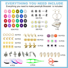 Clay Beads Kit Smiley Face Letter DIY Bead Supplies
