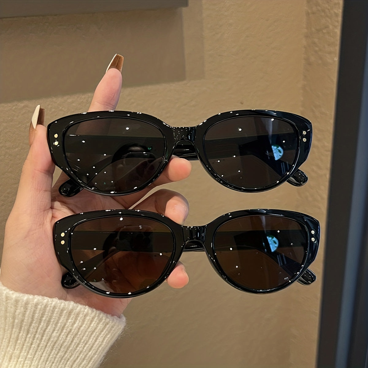 Cat Eye Sunglasses Retro Rivet UV400 Sun Shades