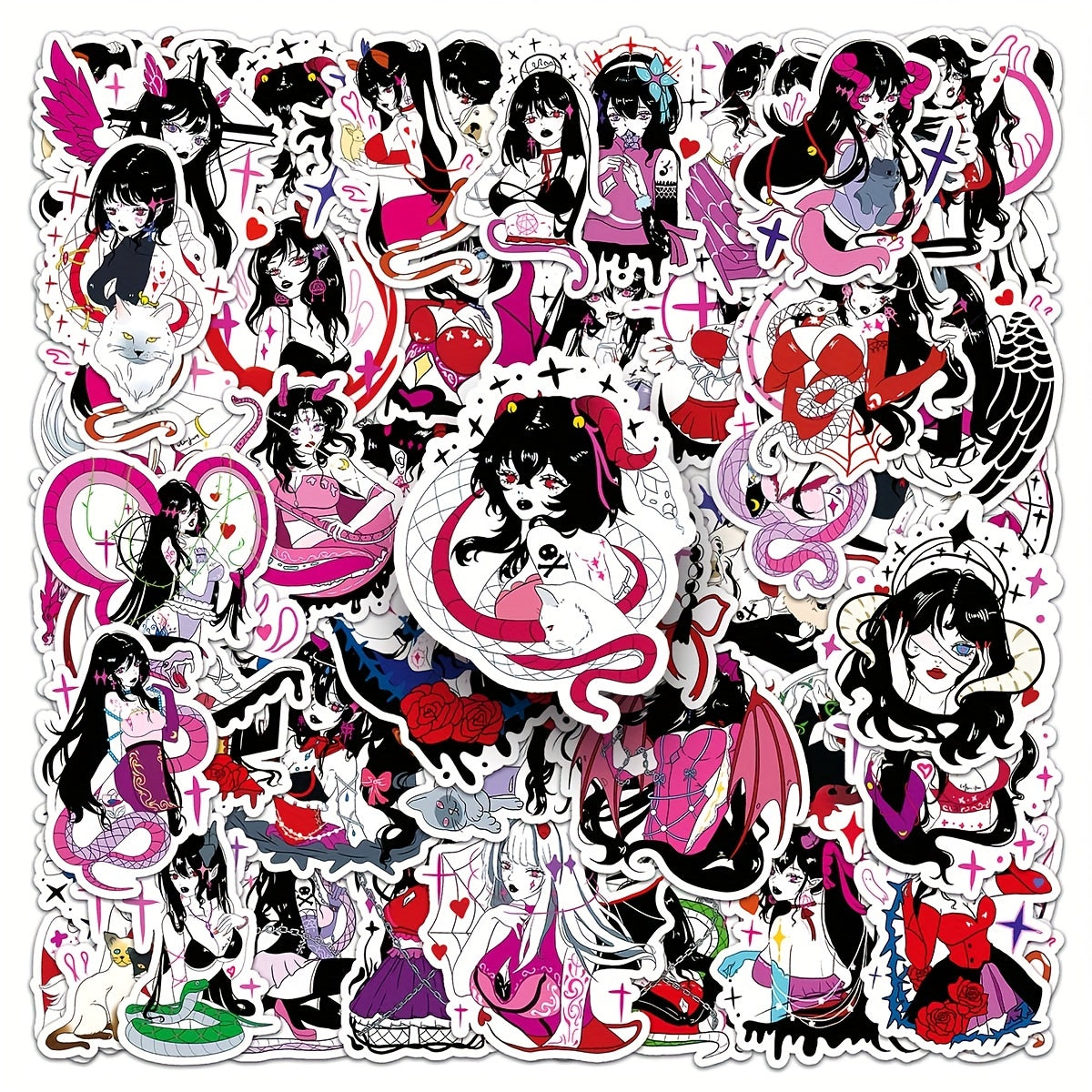 50pcs Anime Cartoon Waterproof Stickers DIY Decorative Luggage Stickers