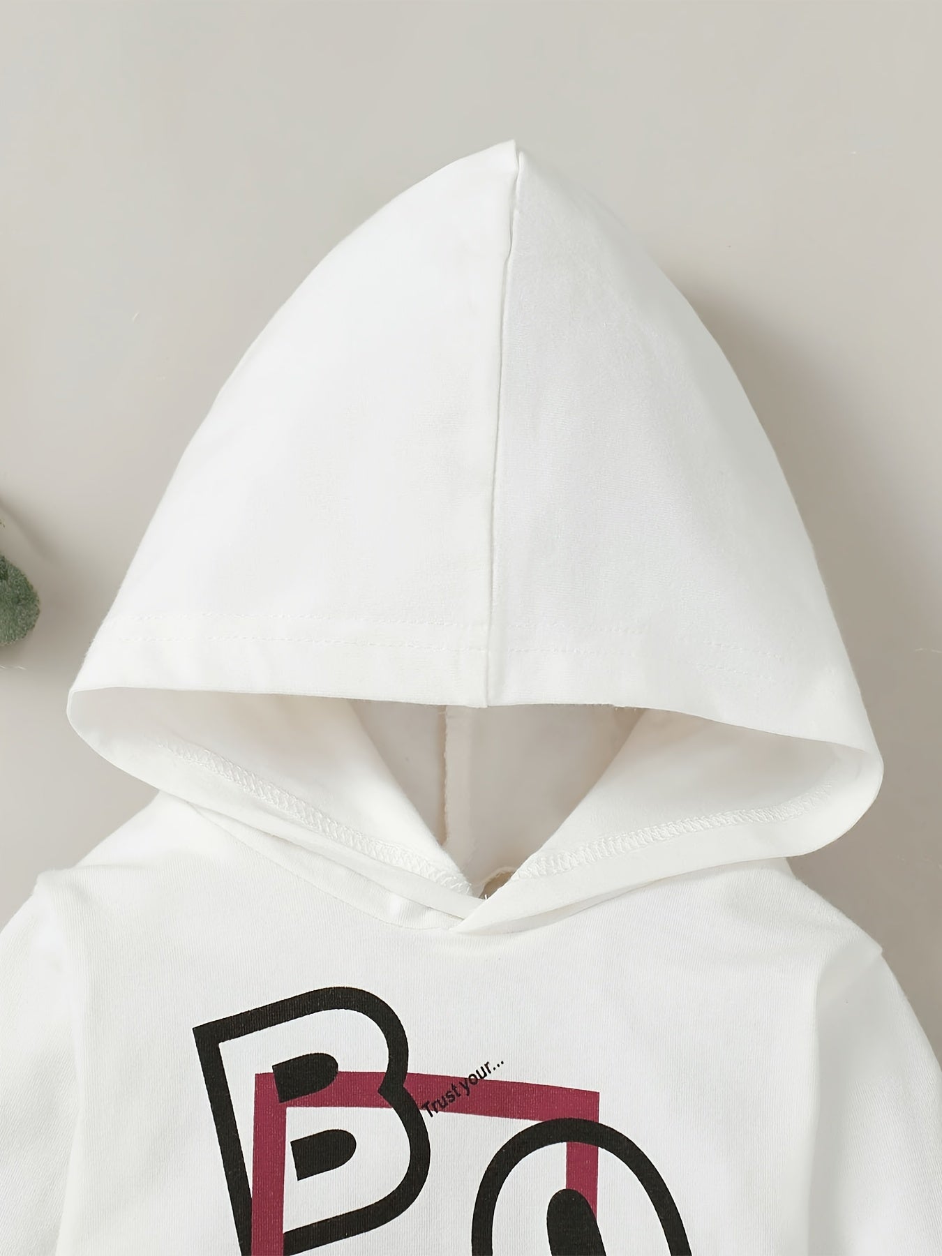 Boys Letter Outfit Long Pants & Hooded Sweatshirt Casual Kids Clothes
