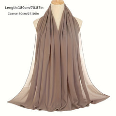 Chiffon Hijab Solid Head Scarf Vintage Shawl Windproof Head Wraps