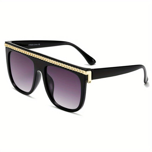 Large Square Sunglasses Flat Top UV400 Sun Shades