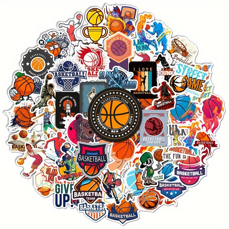 50pcs Graffiti Basketball Stickers for Luggage, Computer, Notebook & More