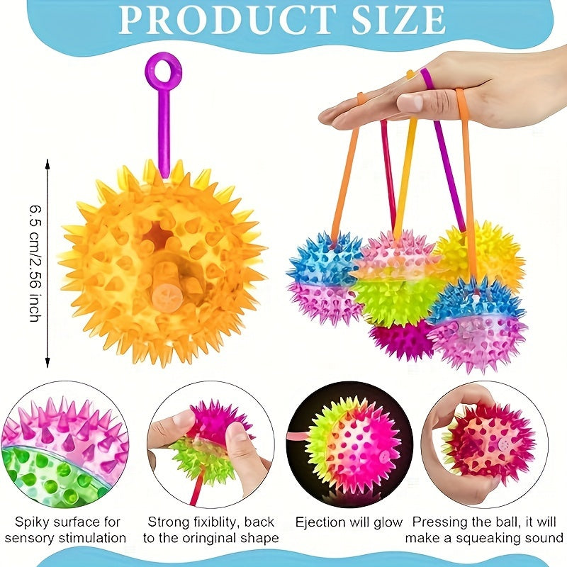 LED Light Fingertip Ball Relief Pressure Rubber Sensory Toy