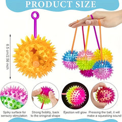 LED Light Fingertip Ball Relief Pressure Rubber Sensory Toy