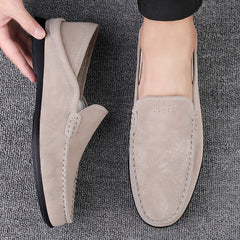 Men's Leather Loafer Shoes Lightweight Slip On Moccasin