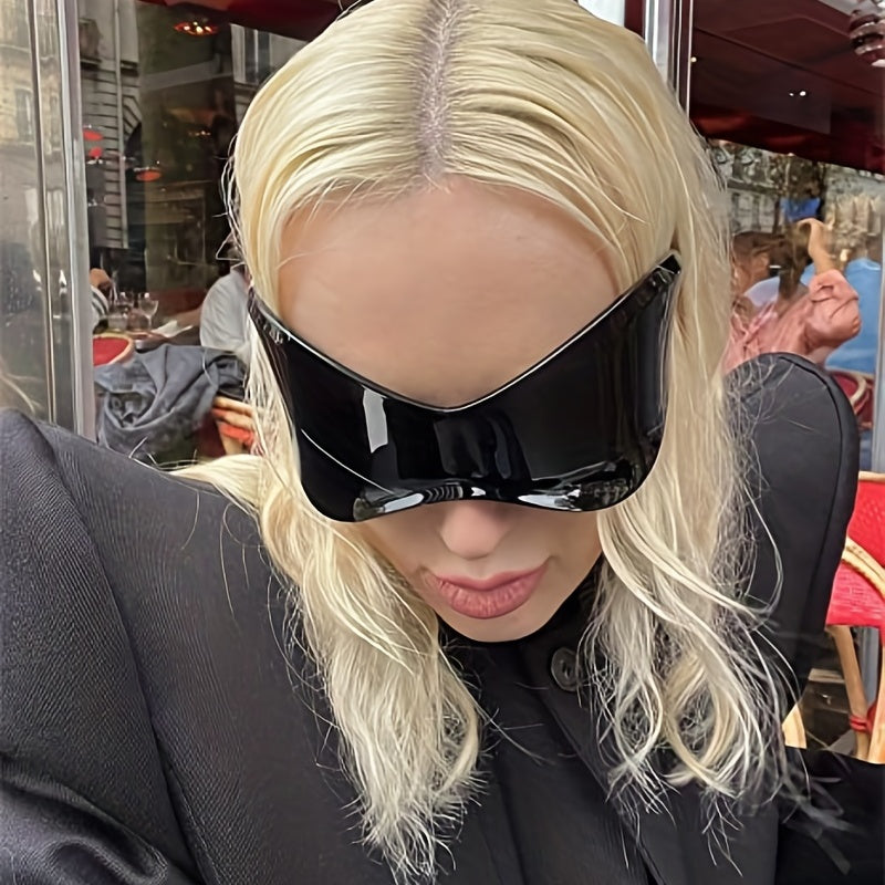 Y2K Large Wrap Around Sunglasses Oversized Punk Sports Eyeglasses