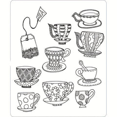 Teacup Clear Stamps for Scrapbooking Decor DIY Greeting Card