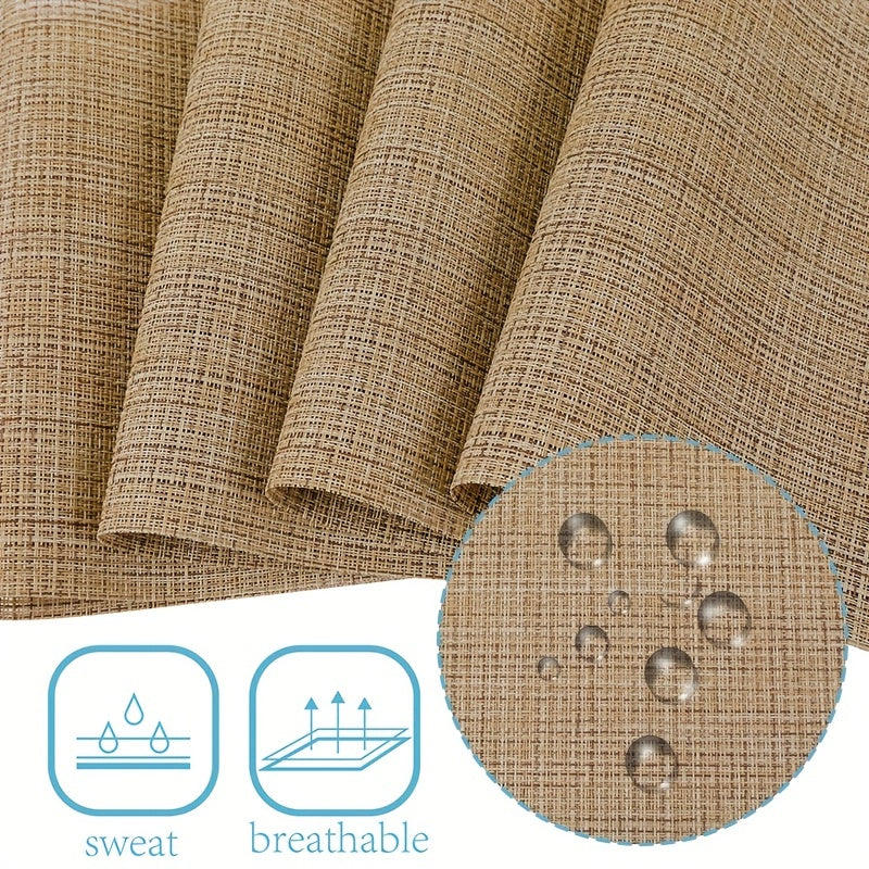 4pcs Vinyl Woven Placemats Washable Reusable Anti-fouling Table Mats