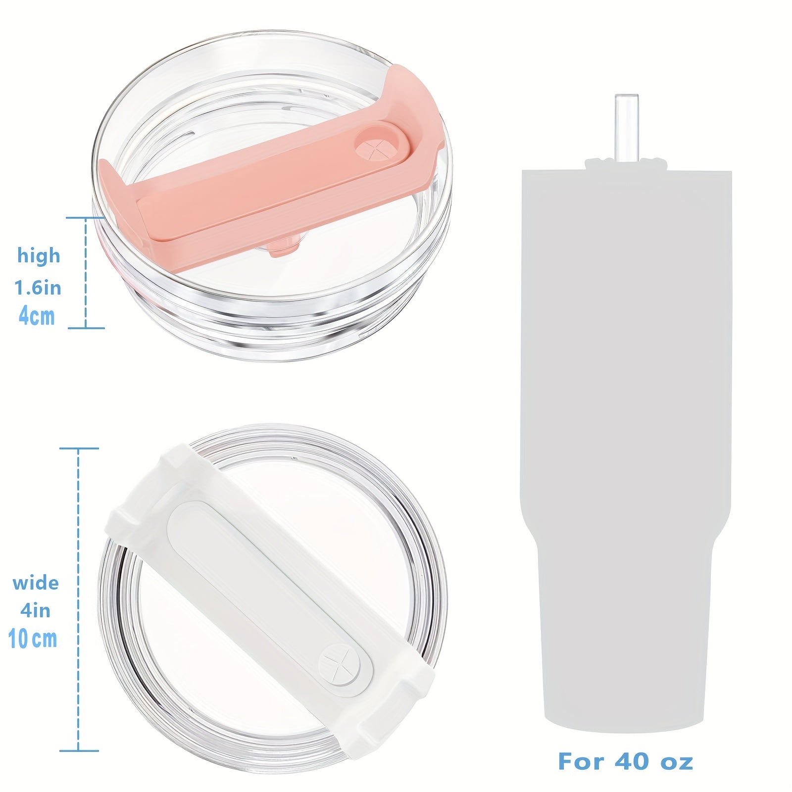 2pcs Reusable 40OZ Spill Proof Tumbler Covers for Coffee & Water Cups
