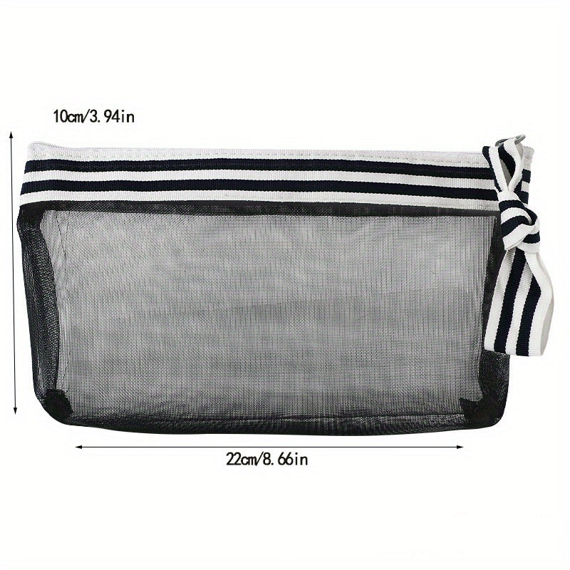 Thickened Mesh Handheld Pencil Case & Large Capacity Stationery Bag
