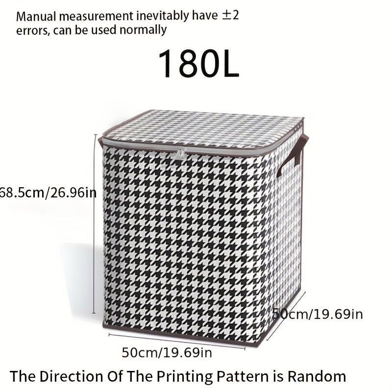 Houndstooth Blanket Storage Bag Zipper Comforter Organizer Large Quilts