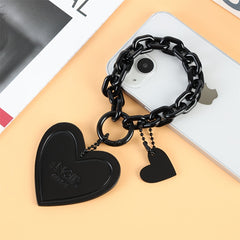 Chain Love Leather Car Keychain Acrylic Bag Pendant