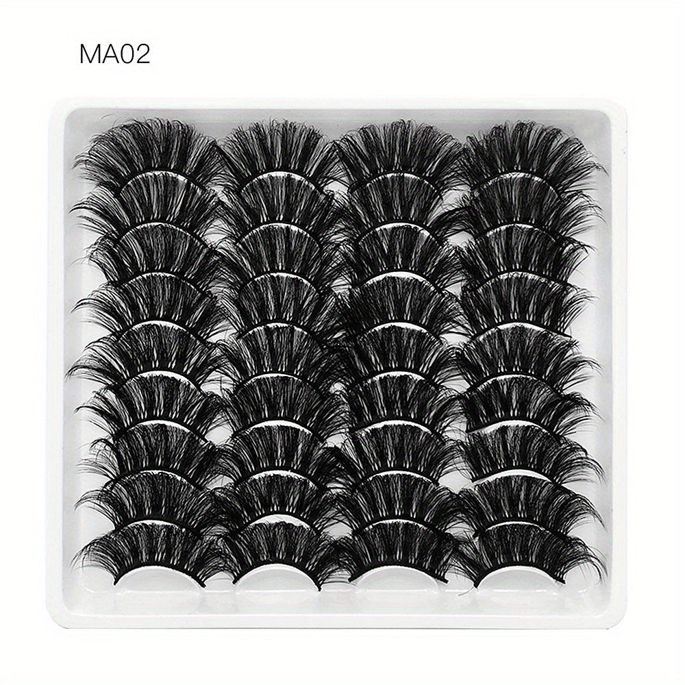 18 Pairs Fluffy False Eyelashes Natural Thick Faux Mink Hair Lashes