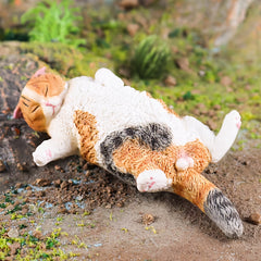 Realistic Sleeping Persian Cat Plush Toy Soft PVC Stuffed Animal