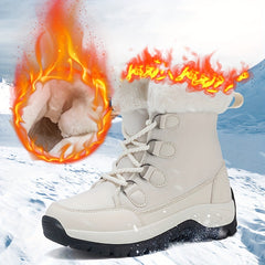 Women's Waterproof Winter Snow Boots with Faux Fur Lining