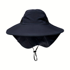 Men's Casual Sun Protection Fishing Hat Wide Brim Bucket Hat