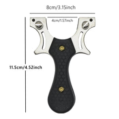 Stainless Steel Slingshot w/ Leather Pouch & Rubber Bands