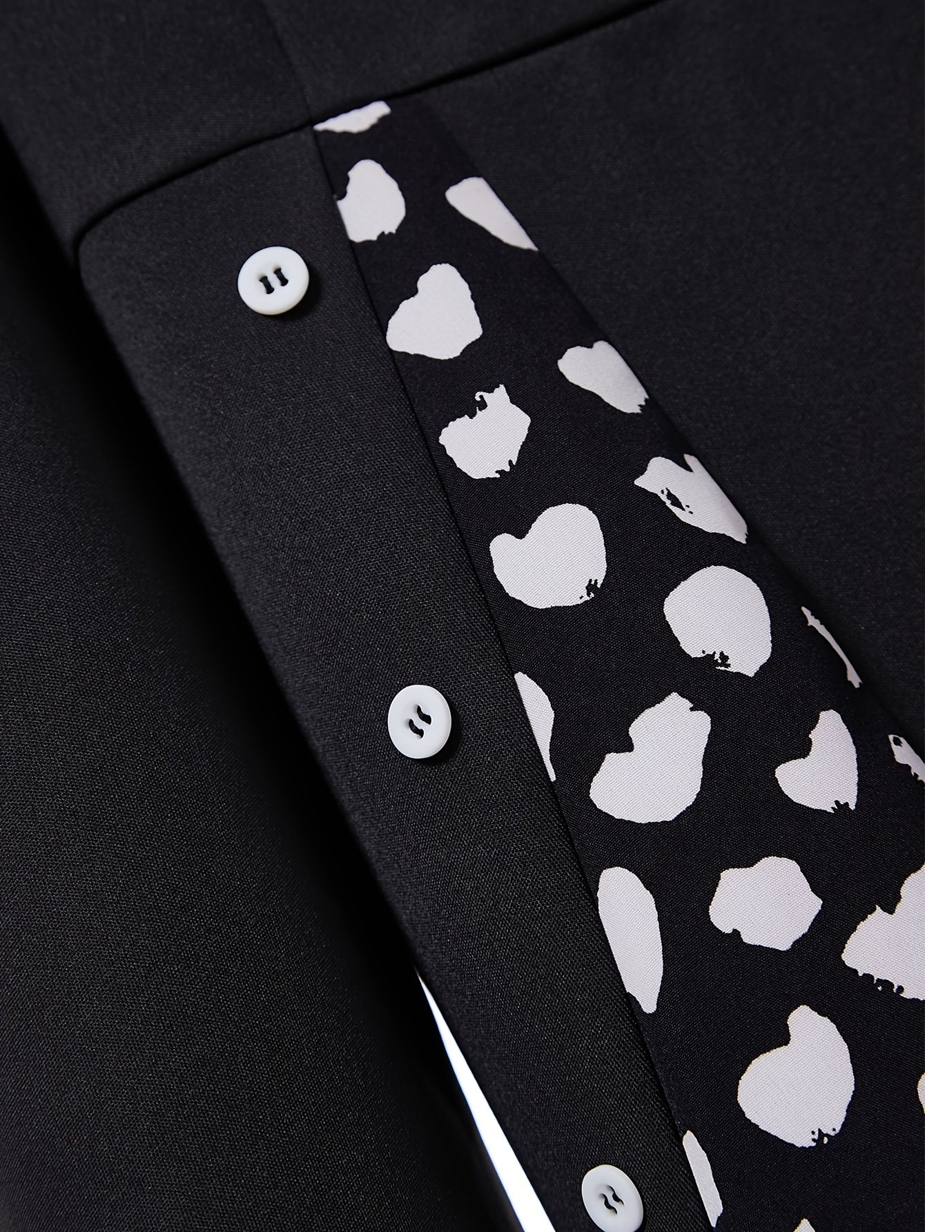 Plus Size Colorblock Heart Print Long Sleeve Dress