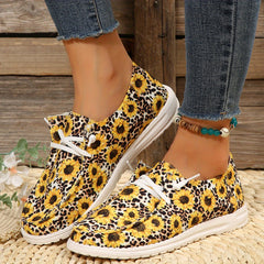 Women's Chevron Pattern Sneakers Casual Lace Up Outdoor Shoes
