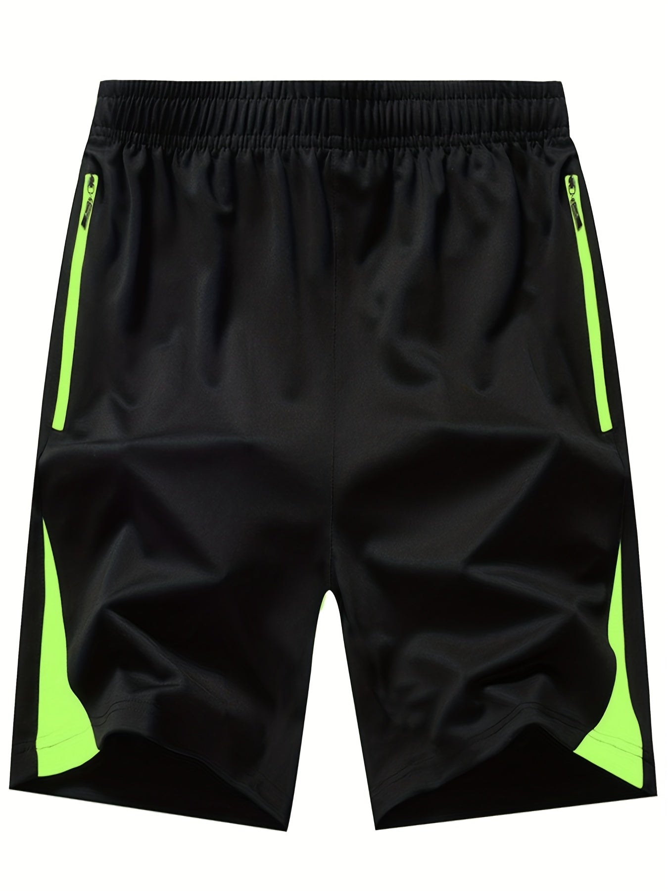 Men's Green Stripe Comfy Shorts High Stretch Elastic Waist Drawstring Shorts
