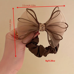 Organza Bow Hair Tie Sequin Hair Rope Elastic Rubber Band