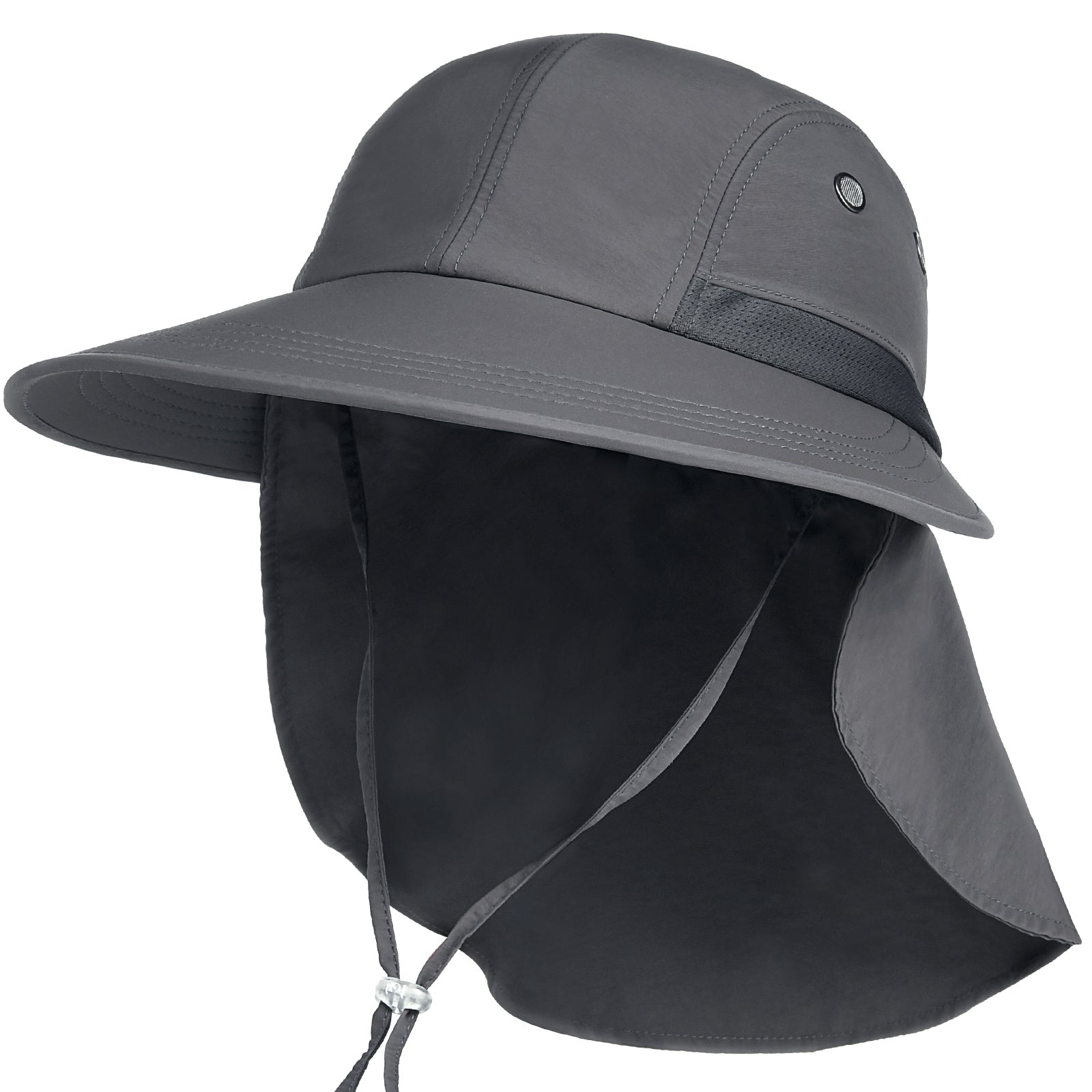 UPF 50 Wide Brim Hat w/ Neck Flap for Outdoor Activities
