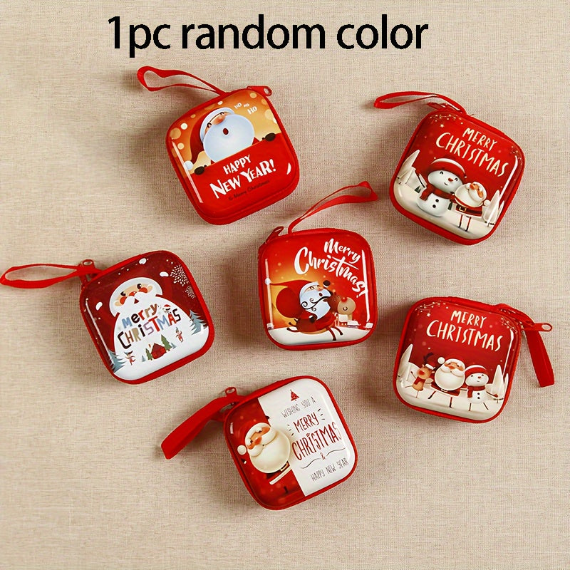 Christmas Cartoon Zero Wallet Adornment Toy Gift Santa Claus Snowman Savings Can