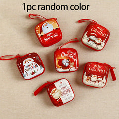 Christmas Cartoon Zero Wallet Adornment Toy Gift Santa Claus Snowman Savings Can