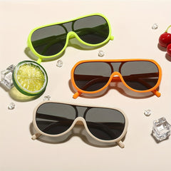 Candy Large Frame Clam Mirror Sunglasses for Kids